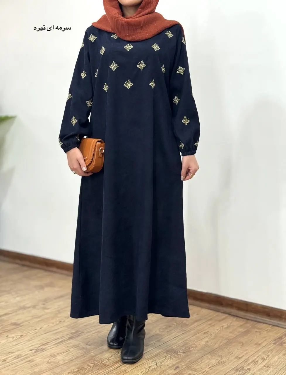 پیراهن مانتویی گلدوزی پری